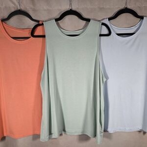 A New Day Lot Of 3 Sleeveless Tank Top - Mint, Blue, Orange Size XL Soft!